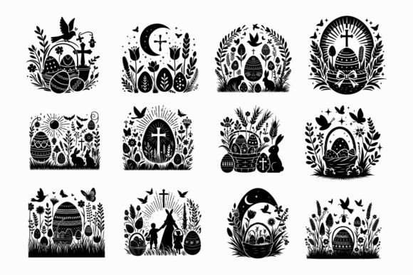 Easter Silhouette Vector Bundle Bunny SV: A Versatile Design for Your Print on Demand Business