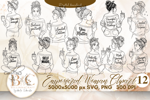 Empowered Woman Clipart Bundle PNG SVG