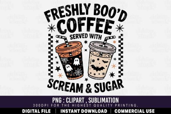 Freshly Boo’d Coffee Halloween Fall PNG