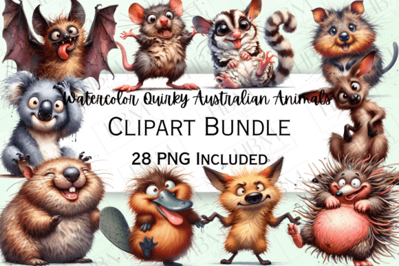 Funny Australian Animals Clipart: A Unique Addition to Your Creative Projects