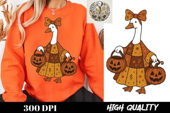 Halloween Duck Patchwork Ghost Trendy