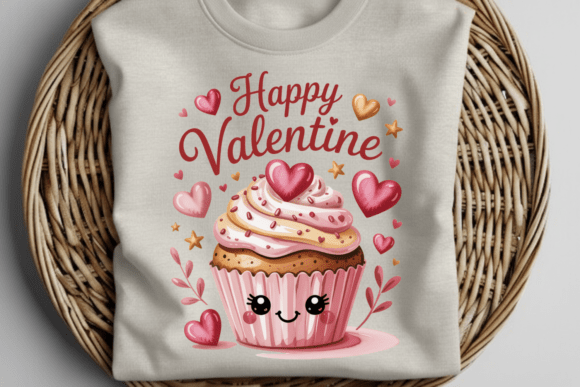 Happy Valentine Cupcake Smiley PNG Art: A Sweet Addition to Your Creative Projects
