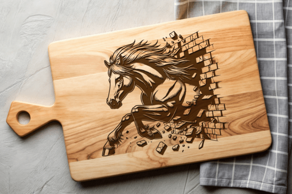 Horse 3D Illusion SVG DXF PNG JPG