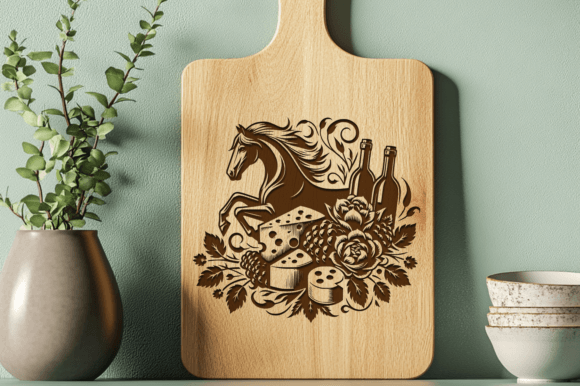 Horse with Flowers SVG DXF PNG