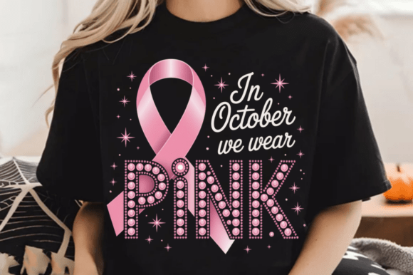 In October We Wear Pink PNG, Rhinestones