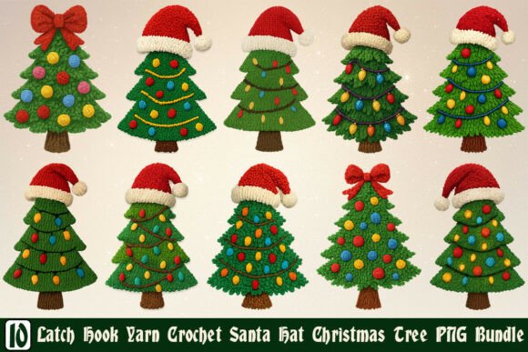 Latch Hook Crochet Santa Tree Bundle