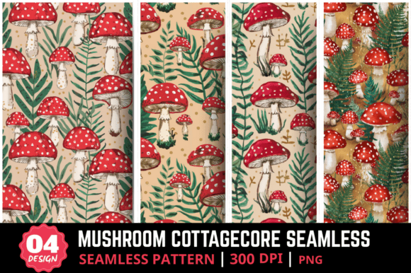 Mushroom Cottagecore Seamless Pattern: A Creative Resource for Digital Designers