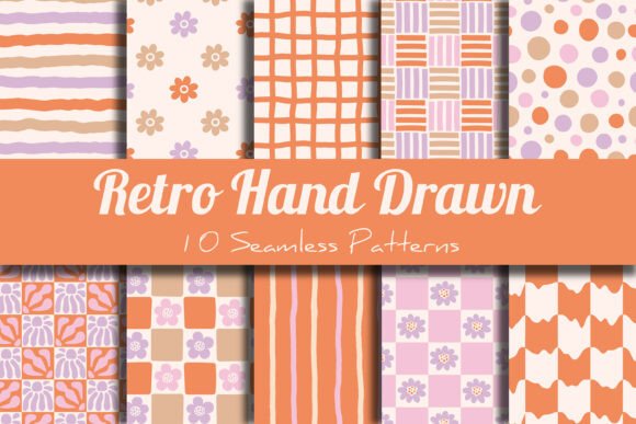 Retro Hand Drawn Seamless Patterns