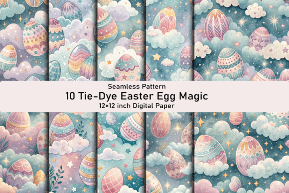 Tie-Dye Easter Egg Magic Seamless Print