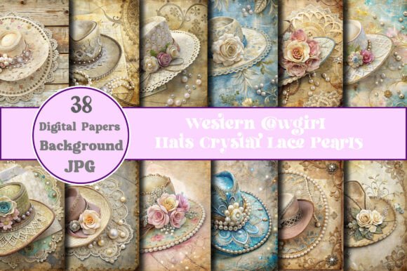 Western Cowgirl Hats Crystal Lace Pearls